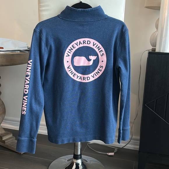 Vineyard Vines 1/4 Snap Button Blue Pink Pullover Size S - Picture 7 of 13